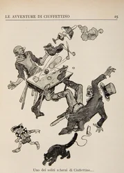 Illustration fra Ciuffettinos eventyr