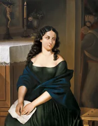 Portræt af Policarpa Salavarrieta (1795-1817), heltinde fra Colombias uafhængighed