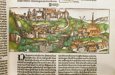 En udsigt over byen Prag