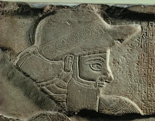 Adda-Hamiti-Inshushinak, konge af Elam Basrelief på stele Kalksten, fra Susa, Iran 53 ...