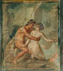 Erotisk scene, Pompeji, Italien (freskomaleri)