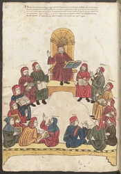 Helside: miniature: Avicenna og læger i diskussion (miniature)