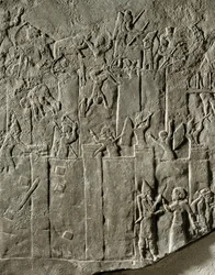 Kong Ashurbanipals felttog mod Elam Erobringen af den elamitiske by Din-Sharri ...