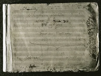 Titelblad til Beethovens tredje symfoni "Eroica" (foto), Gesellschaft der Musikfreunde, Wien, Østrig (phtoto)