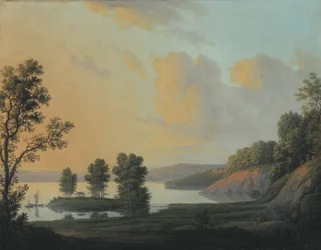 Udsigt over Queenguard Manor over Furesøen, Nordsjælland.