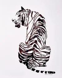 Den majestætiske stribede tiger