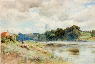 On the Coquet, omkring 1902 (Akvarel)