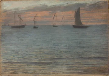 Et havlandskab ved solnedgang