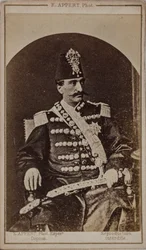Portræt af Nasser al-Din Shah Qajar 1831–1896, kejser af Persien, s. 1870.