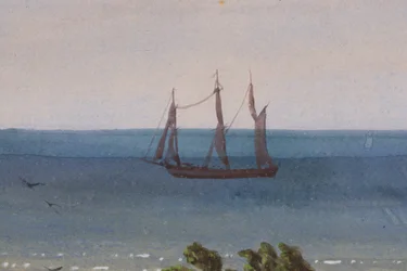 Detalje af Triptykon af en atol, 1871