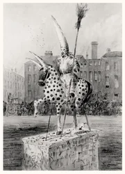 Statuen på Leicester Square, onsdag morgen den 17. oktober 1866 (pen & blæk og wc på papir)