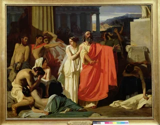 Ødipus og Antigone forvist til Theben, 1843