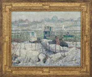 Bådehus, Winter, Harlem River, ca. 1916