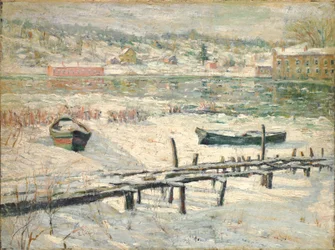 Harlem River in Winter, ca. 1907 (olie på lærred)