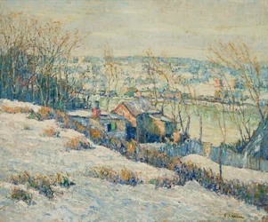 Upper Harlem River-Winter, ca. 1915 (olie på lærred)