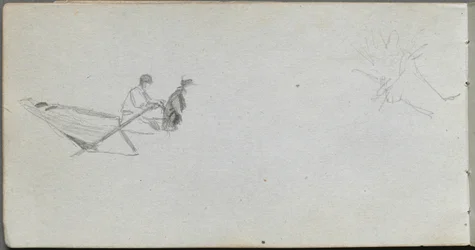 Skitsebog, side 04: Figurer i en båd.