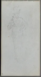 Skitsebog, side 15: Studie af en soldat.