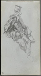 Skitsebog, side 23: Siddende soldat