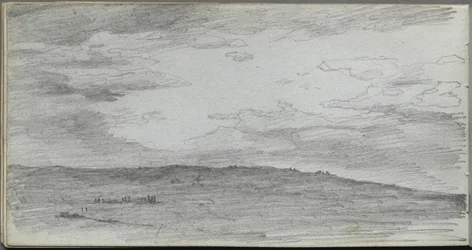 Skitsebog, side 34: Landskabsstudie