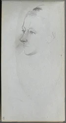 Skitsebog, side 45: Womans Face, 34 View.