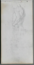 Skitsebog, side 51: Figurstudie.