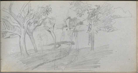 Skitsebog, side 74: Landskabsundersøgelse.