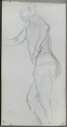 Skitsebog, side 87: Figurstudie