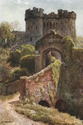 Carisbrooke Castle (farve litho)