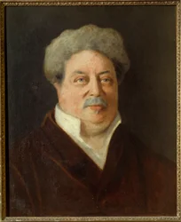 Portræt af Alexandre Dumas Pere (1802-1870) Maleri af Ernestine Philippain (1800-tallet) 1860 Villers Cotterets. Alexandre Dumas Museum