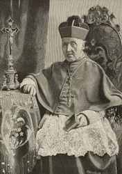 Portræt af Luigi Nazari af Calabiana (1808-1893), italiensk politiker og ærkebiskop af Italien, indgraveret af Ernesto Mancastropa efter foto af Ganzini og Gabriel, fra L