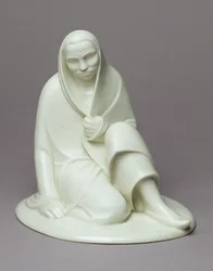Stillesiddende pige, 1907-08 (porcelæn)
