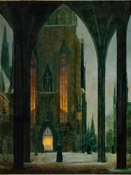 Katedral om vinteren ... (olie på lærred)