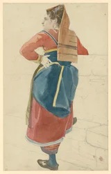 Italiensk kvinde. Set bagfra