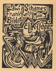 Ludwig Schames Frankfurt og hovedbilleder af E L Kirchner Ludwig Schames Frankfurt..., 1919.