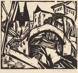 Flodbredden ved Elisabeth Berlin, 1912-1913.