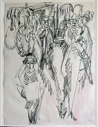 En gade i Berlin, Tyskland (Tegning
