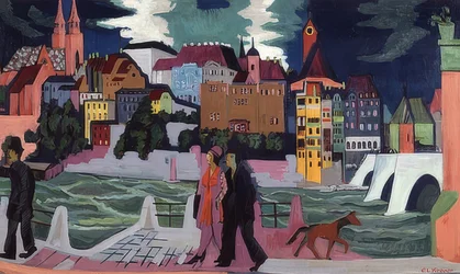 Udsigt over Basel og Rhinen. 1927-28