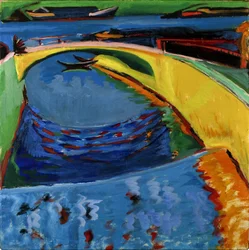Bro ved mundingen af floden Prießnitz, ca. 1910
