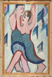Dansende par i sneen [omvendt]