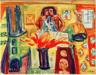 E.L.Kirchner, Interiør med tulipaner