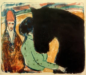 E.L. Kirchner, sort hingst, rytter og klovn