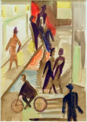 E.L. Kirchner, gadebillede med en cykel