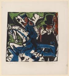Illustration til Peter Schlemihl af Adalbert von Chamisso, 1915 (træsnit i farver)