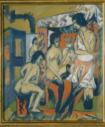 Nøgenbilleder i atelier (olie på lærred)