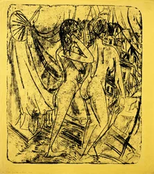 To nøgenbilleder ved vinduet, 1915