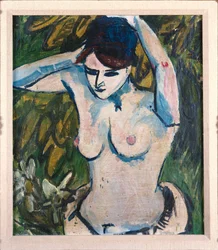 Kvinde med løftede arme, 1910