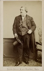 Portræt af komponisten Gioachino Antonio Rossini 1792-1868, begyndelsen af 1860