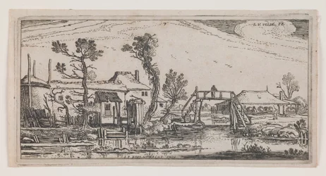 Farm Beyond a Canal, fra serien "Ten Oblong Landscapes"