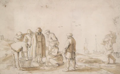Fiskehandlere på stranden