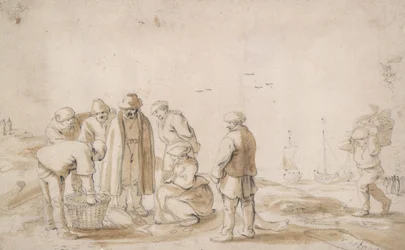 Fiskehandlere på stranden